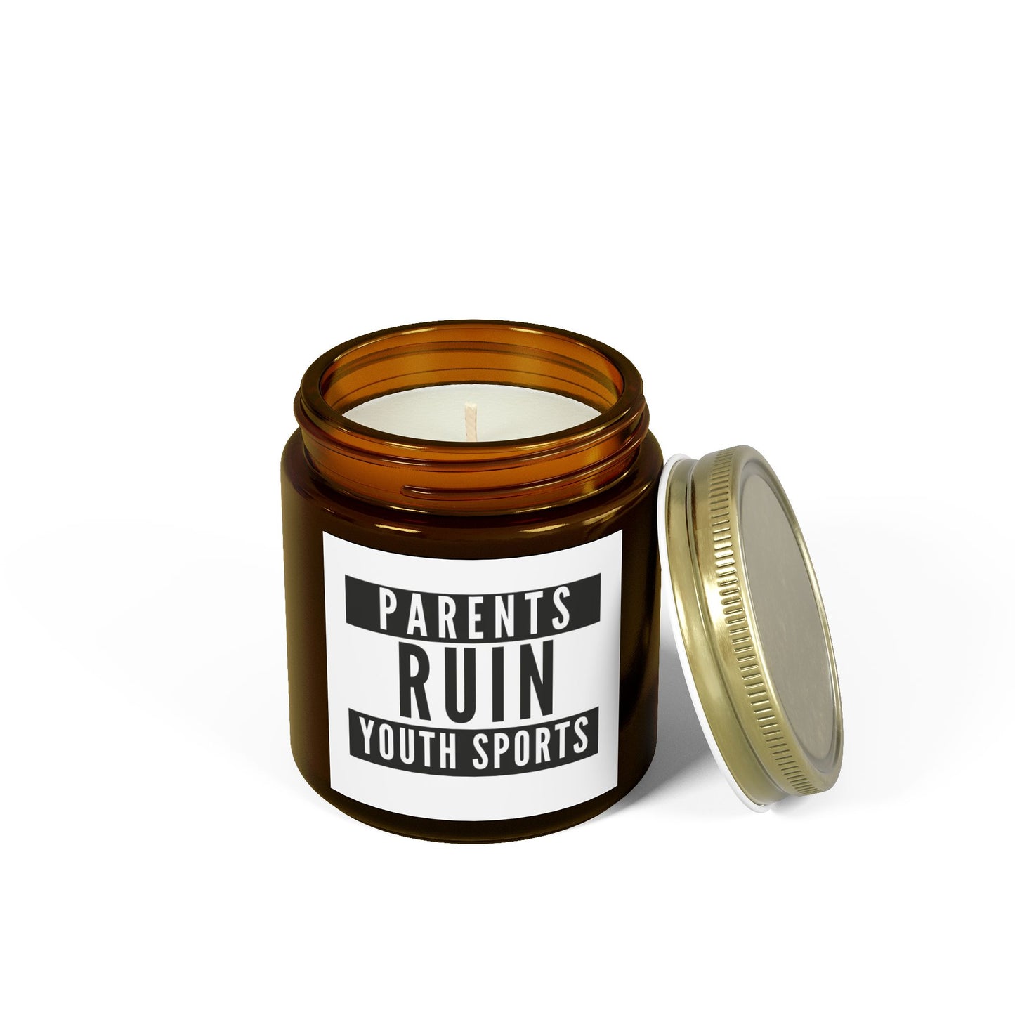 ‘Parents Ruin Youth Sports’ Scented Candle – Coconut Apricot Wax, 4oz & 9oz
