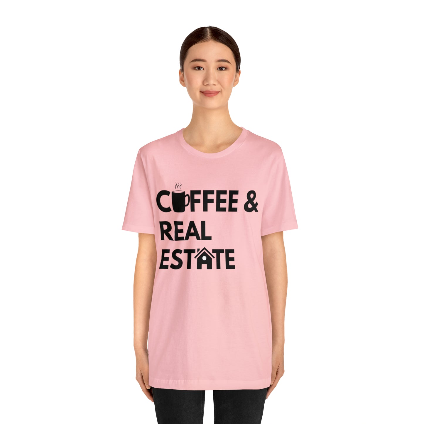 Coffee & Real Estate Icon Unisex Jersey Short Sleeve Tee
