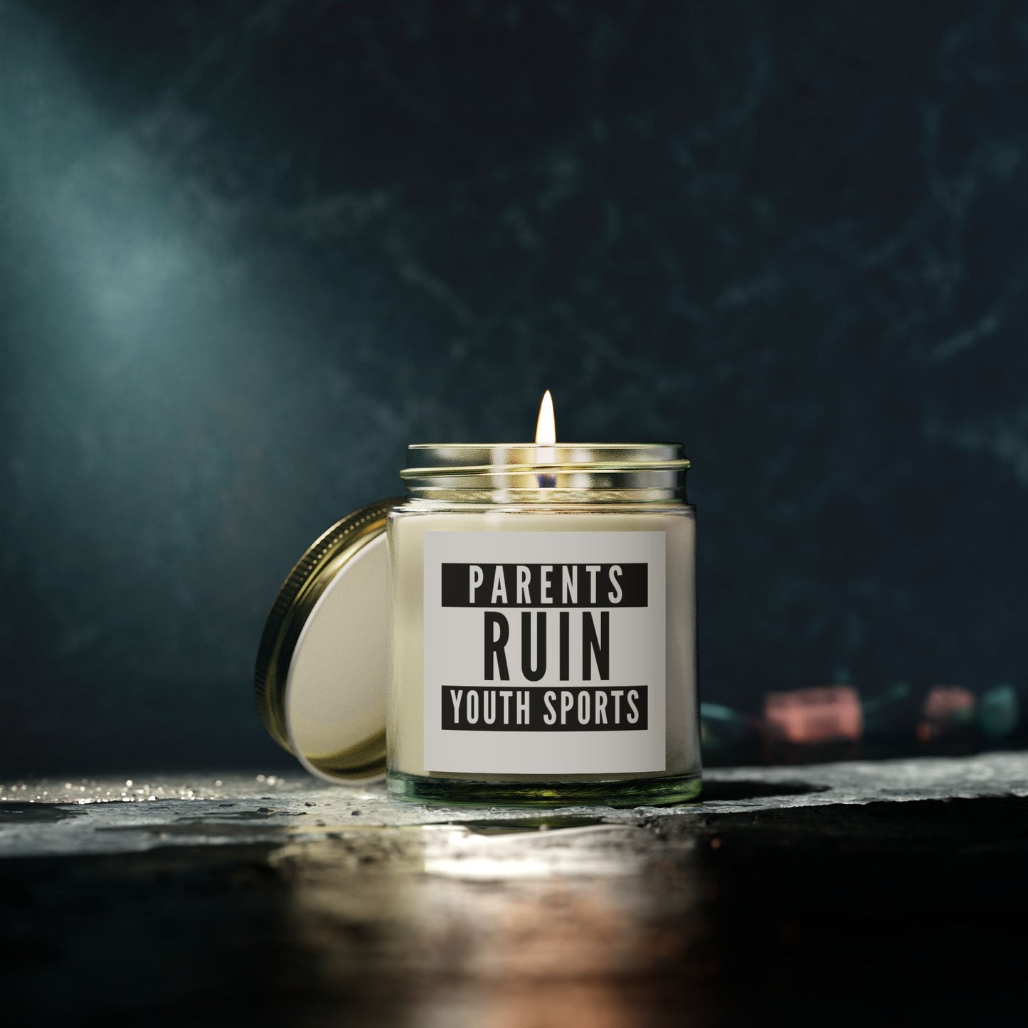 ‘Parents Ruin Youth Sports’ Scented Candle – Coconut Apricot Wax, 4oz & 9oz
