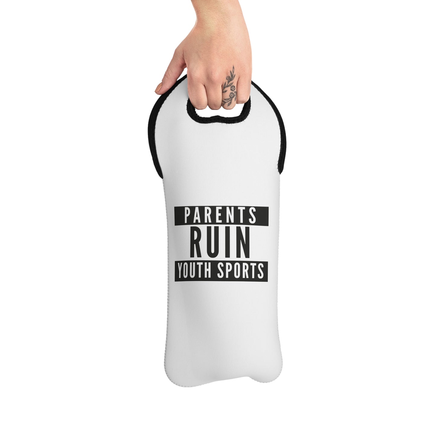 Parents Ruin Youth Sports Wine Tote Bag, Funny Gift for Sports Parents, Wine Carrier for Game Days, Sports Event Essentials, Unique Wine Bag