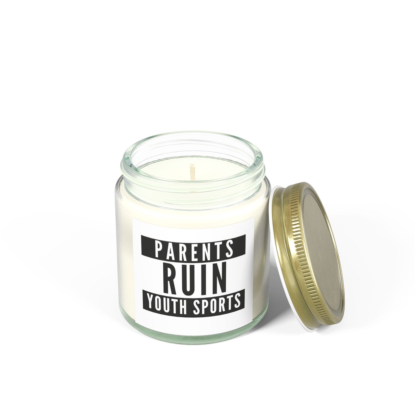 ‘Parents Ruin Youth Sports’ Scented Candle – Coconut Apricot Wax, 4oz & 9oz