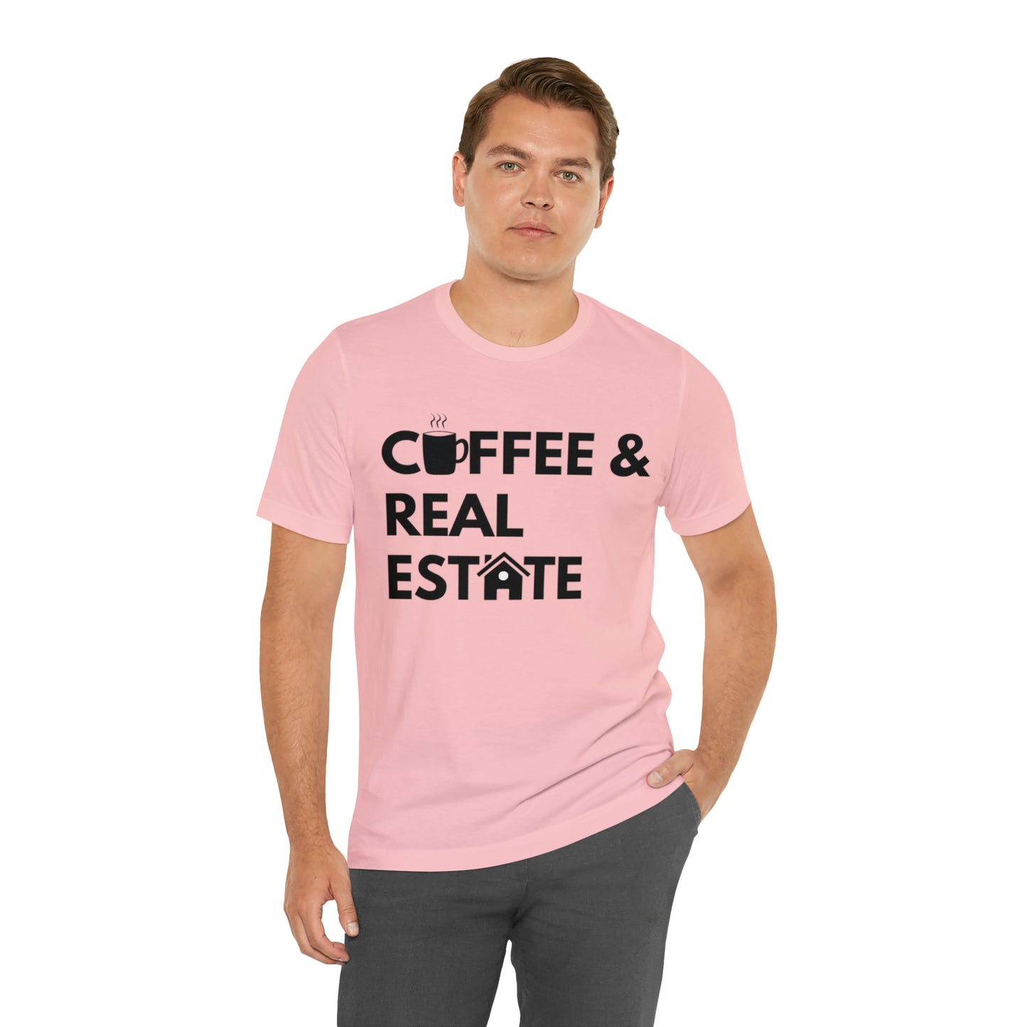 Coffee & Real Estate Icon Unisex Jersey Short Sleeve Tee