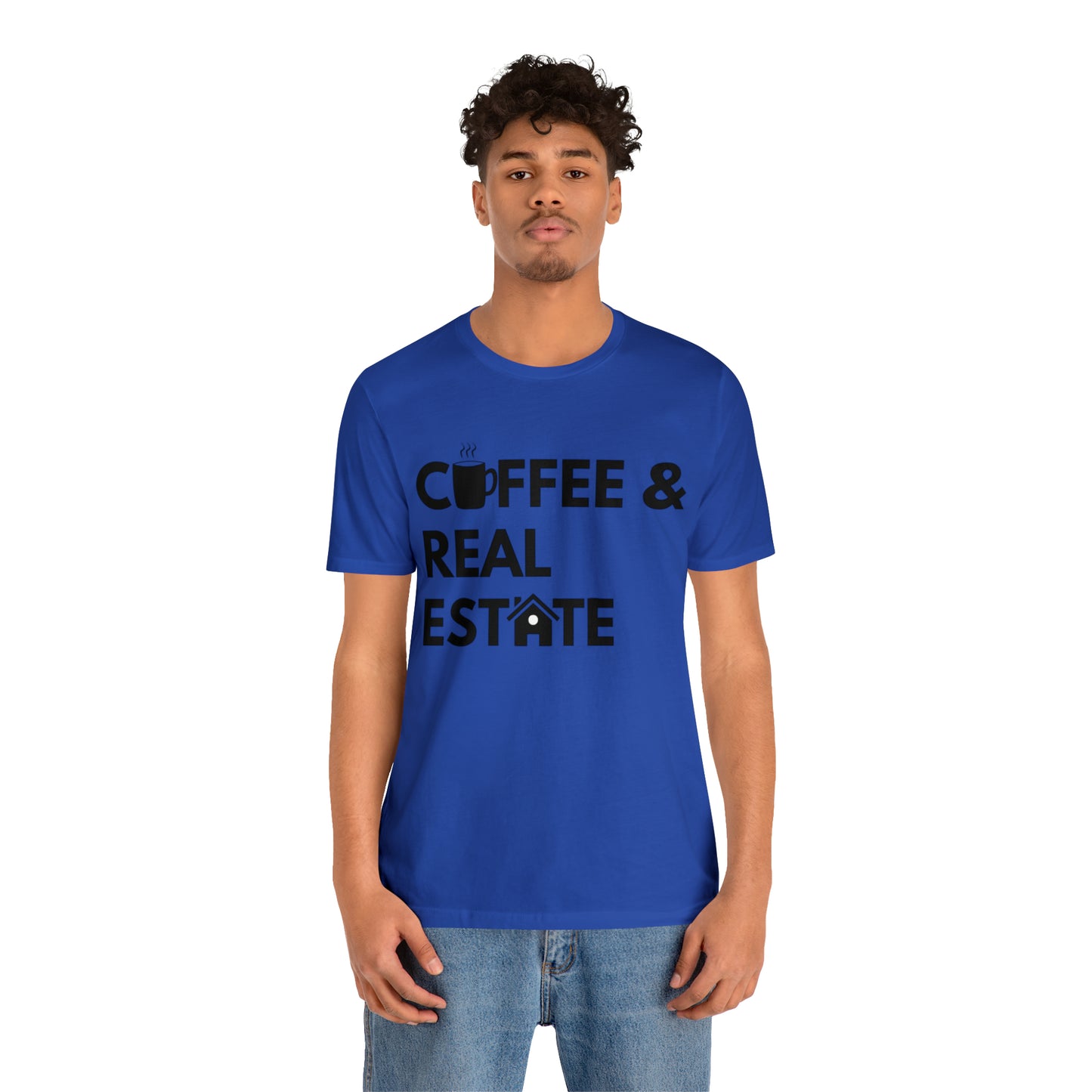 Coffee & Real Estate Icon Unisex Jersey Short Sleeve Tee