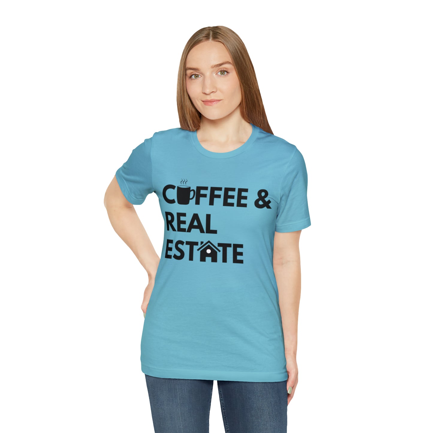 Coffee & Real Estate Icon Unisex Jersey Short Sleeve Tee