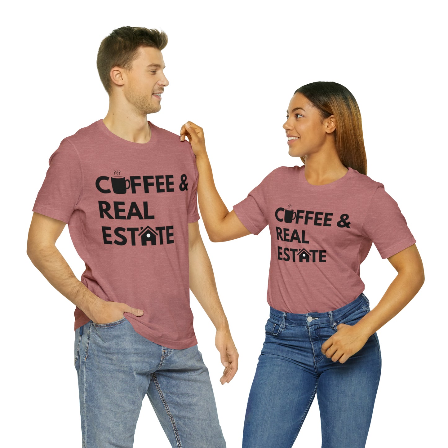 Coffee & Real Estate Icon Unisex Jersey Short Sleeve Tee