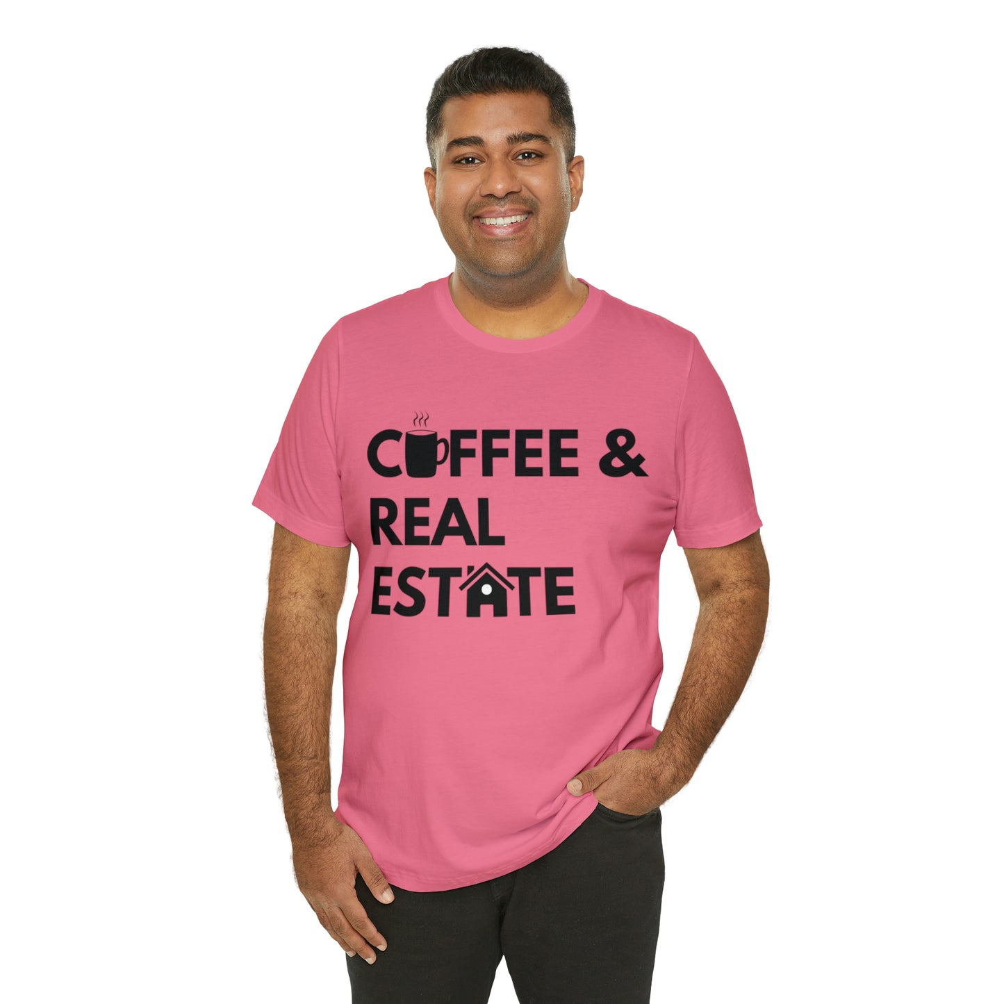 Coffee & Real Estate Icon Unisex Jersey Short Sleeve Tee