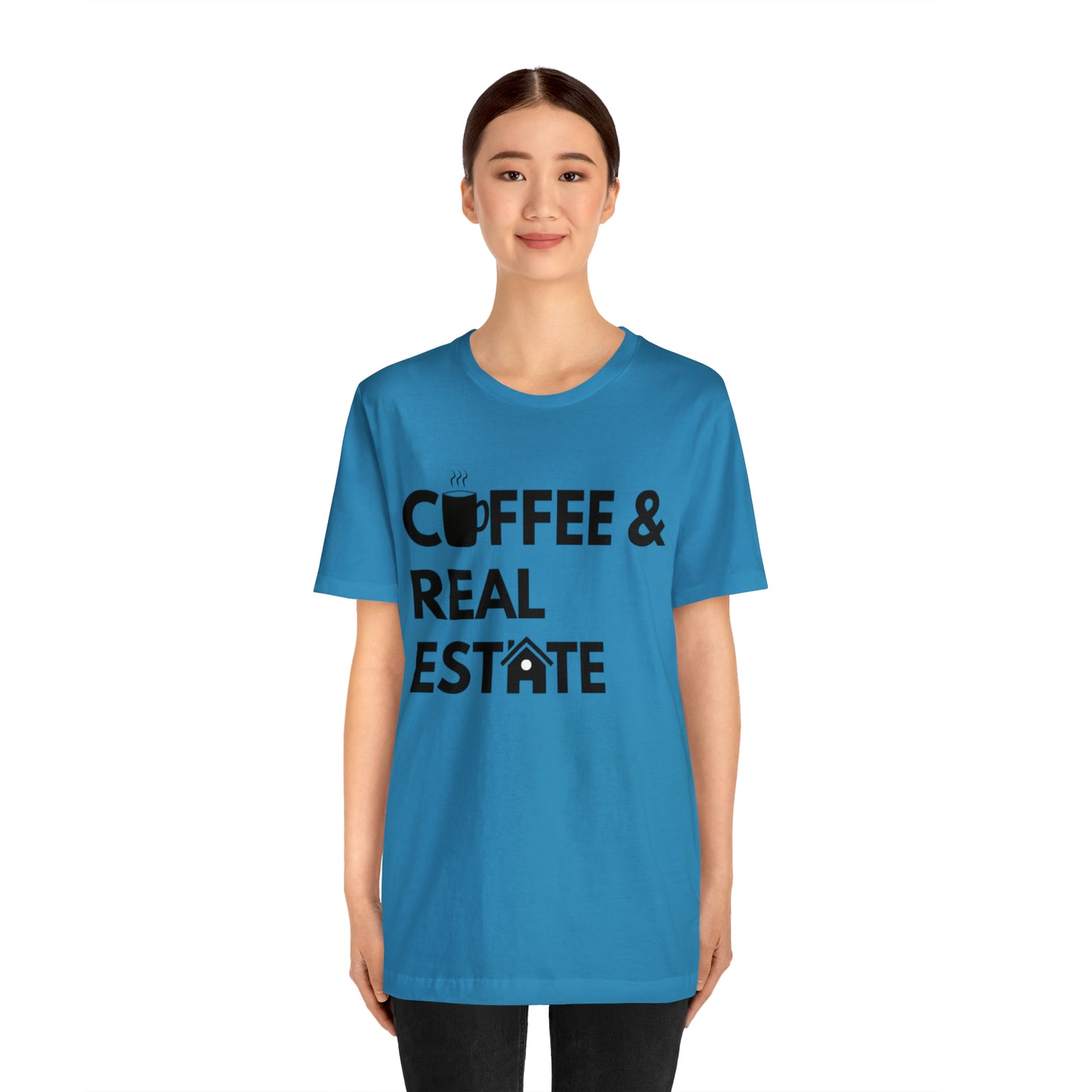 Coffee & Real Estate Icon Unisex Jersey Short Sleeve Tee