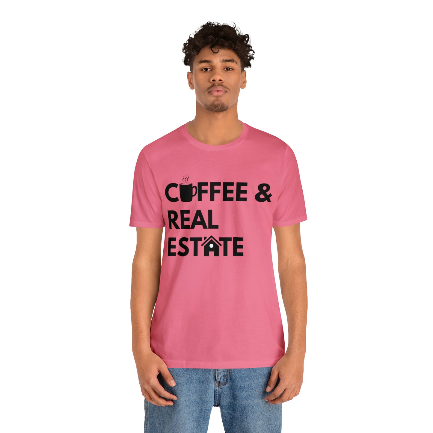 Coffee & Real Estate Icon Unisex Jersey Short Sleeve Tee