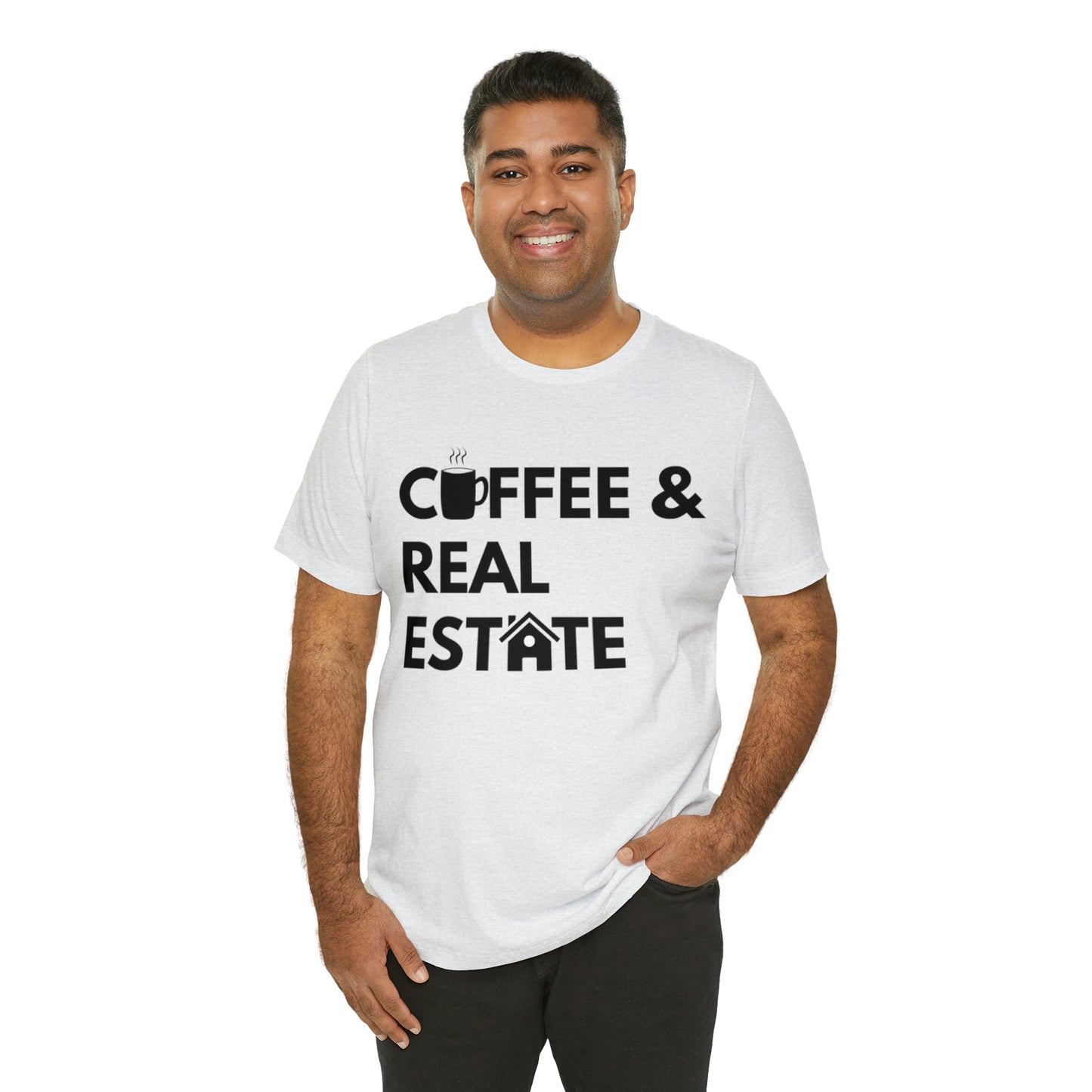 Coffee & Real Estate Icon Unisex Jersey Short Sleeve Tee