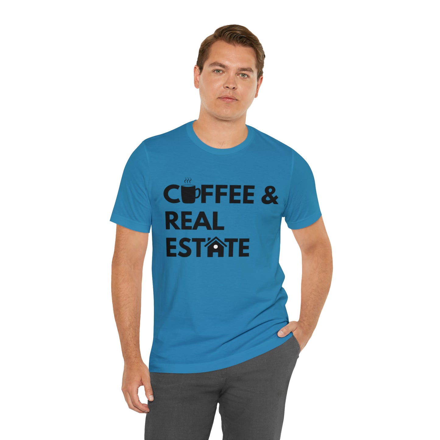 Coffee & Real Estate Icon Unisex Jersey Short Sleeve Tee