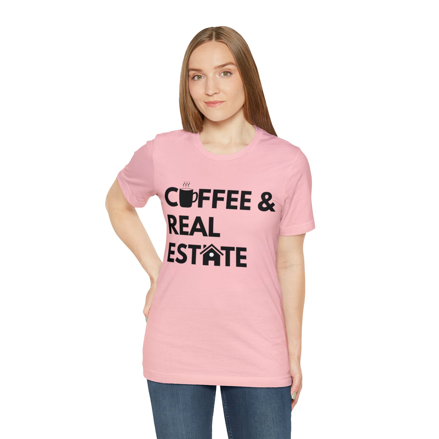 Coffee & Real Estate Icon Unisex Jersey Short Sleeve Tee