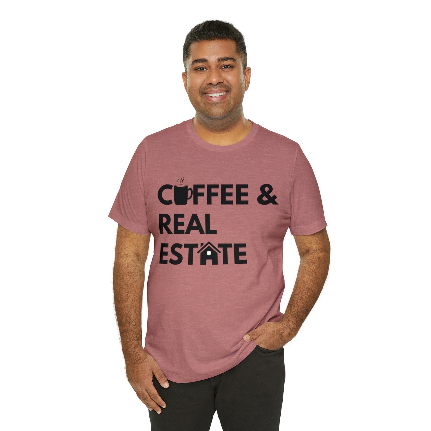 Coffee & Real Estate Icon Unisex Jersey Short Sleeve Tee