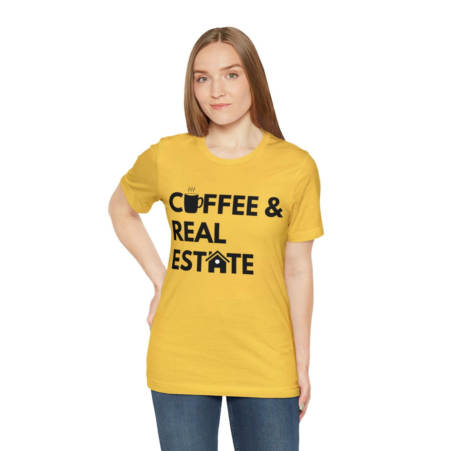 Coffee & Real Estate Icon Unisex Jersey Short Sleeve Tee