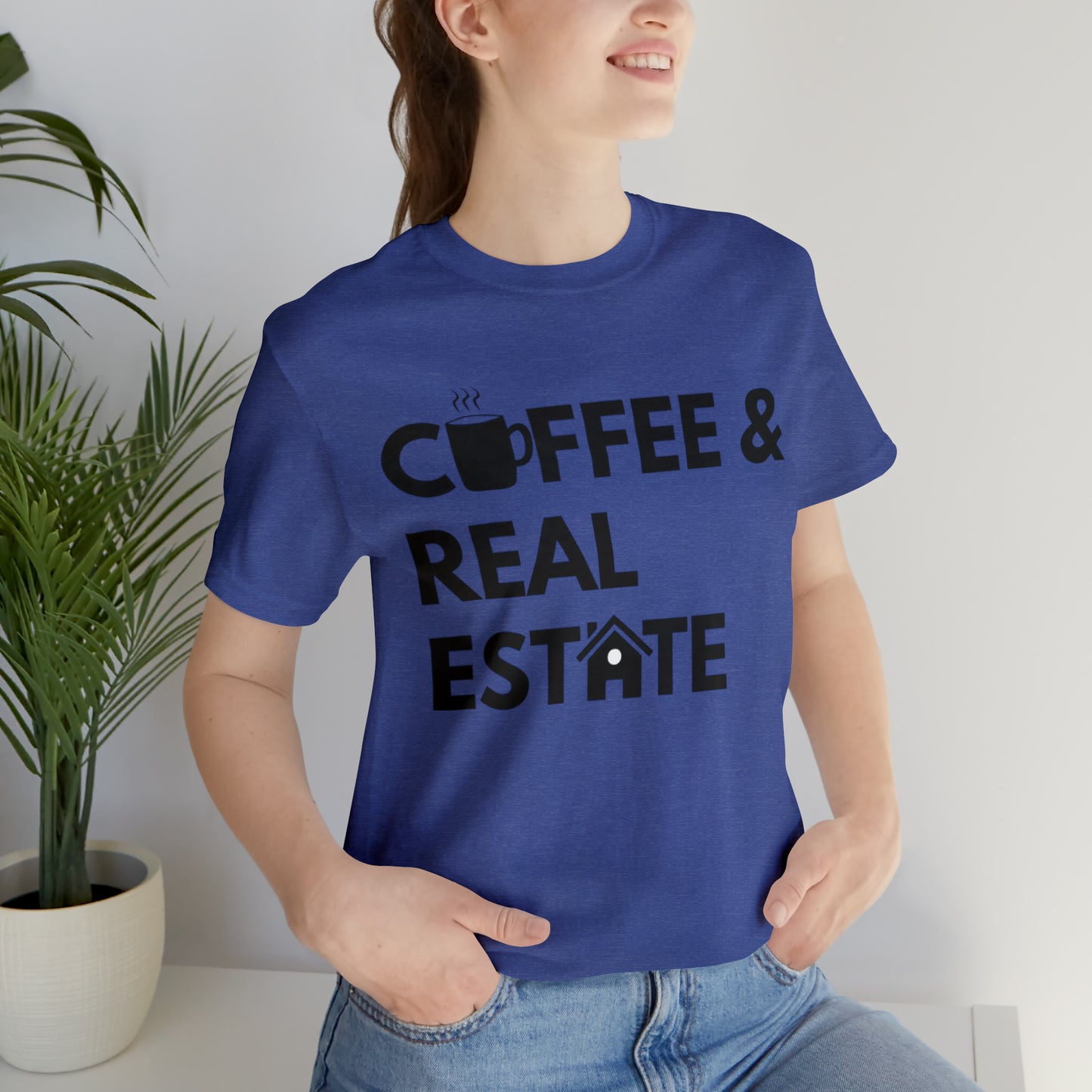 Coffee & Real Estate Icon Unisex Jersey Short Sleeve Tee