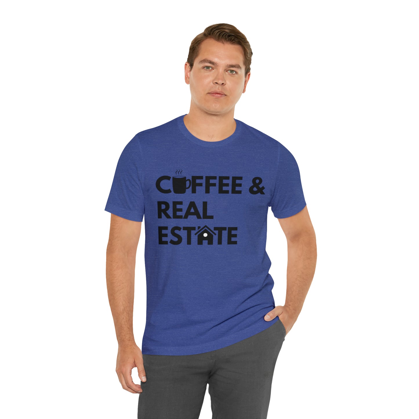 Coffee & Real Estate Icon Unisex Jersey Short Sleeve Tee