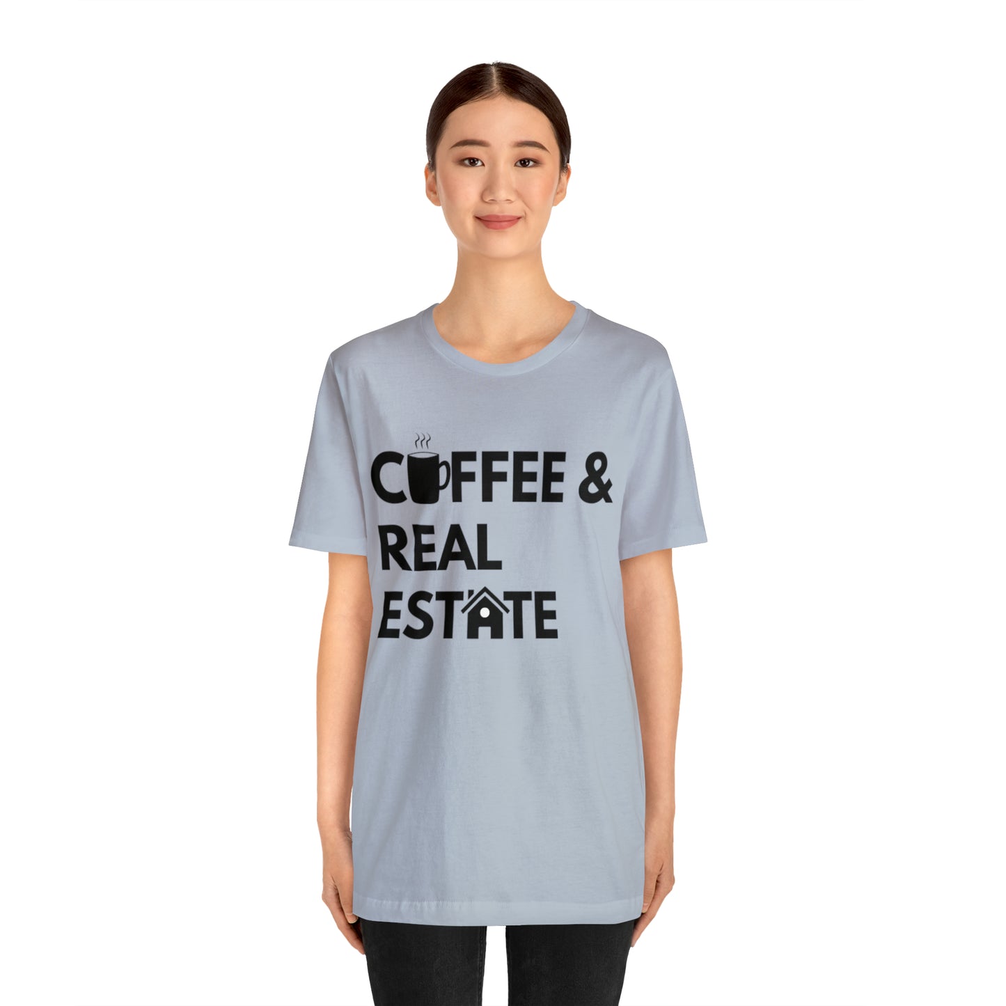 Coffee & Real Estate Icon Unisex Jersey Short Sleeve Tee