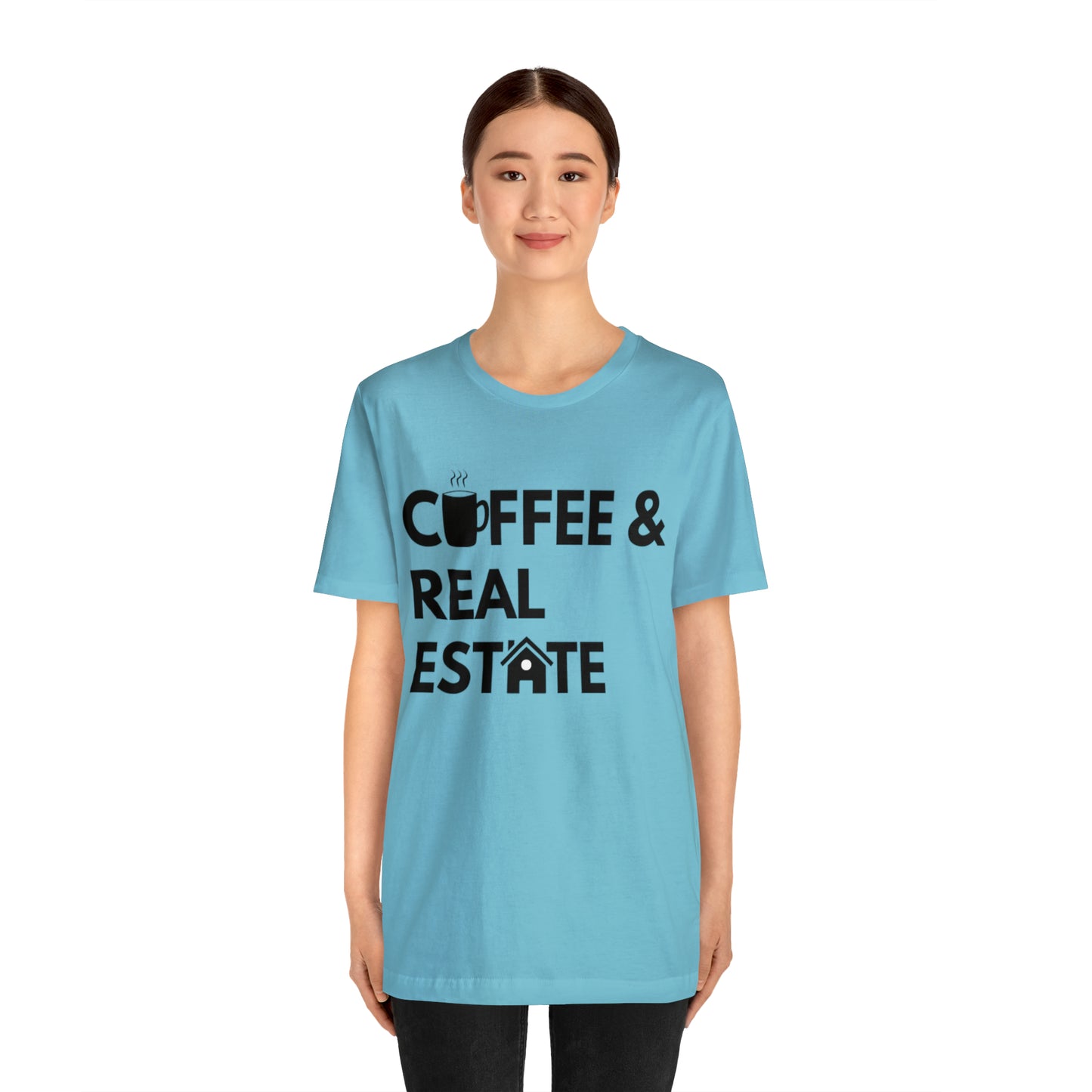 Coffee & Real Estate Icon Unisex Jersey Short Sleeve Tee