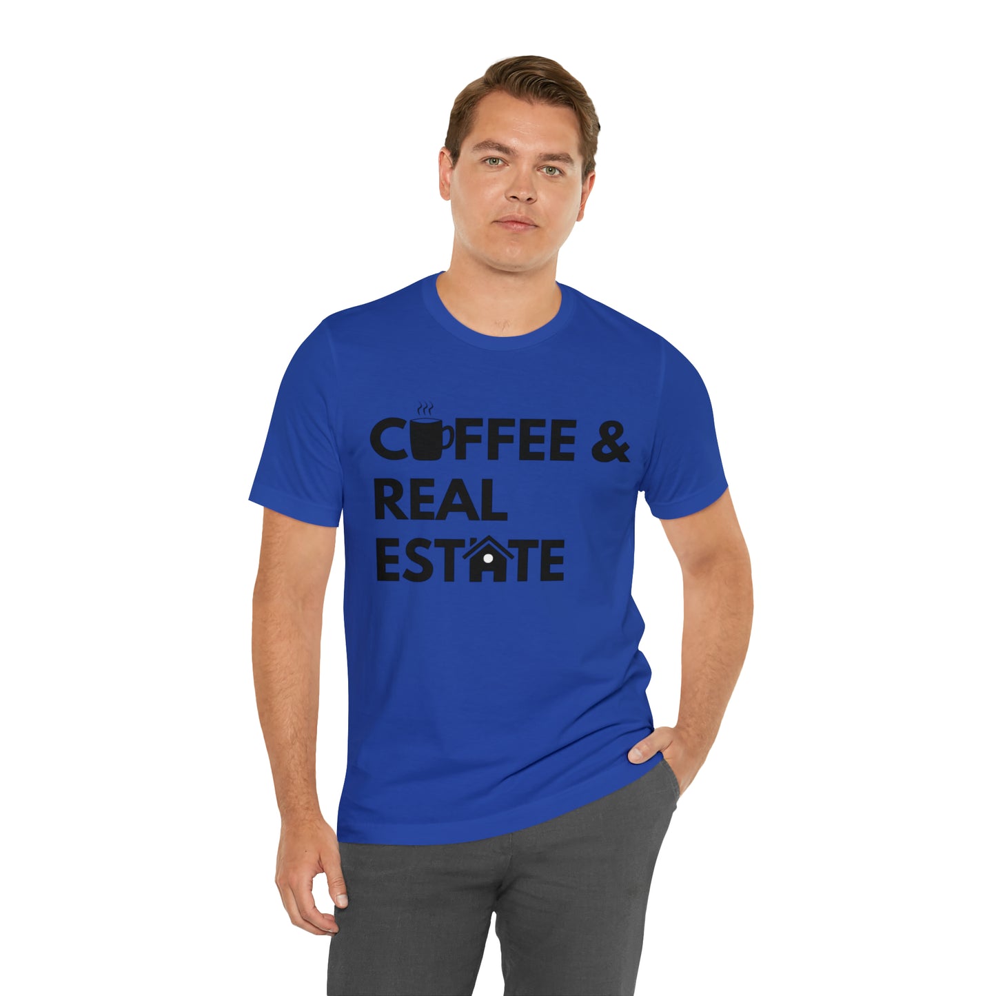 Coffee & Real Estate Icon Unisex Jersey Short Sleeve Tee