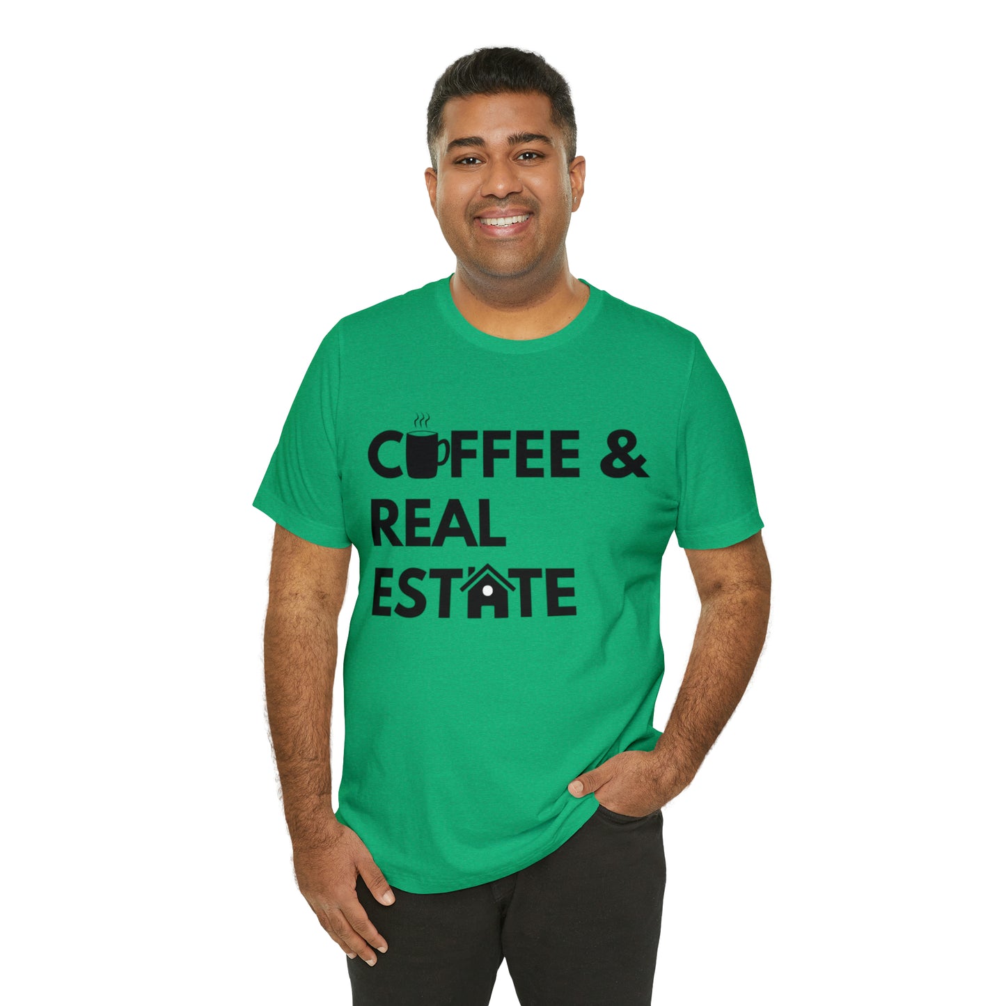 Coffee & Real Estate Icon Unisex Jersey Short Sleeve Tee