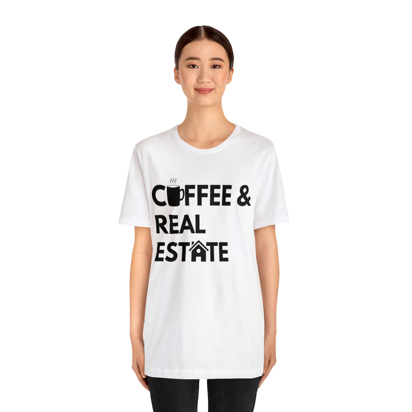 Coffee & Real Estate Icon Unisex Jersey Short Sleeve Tee