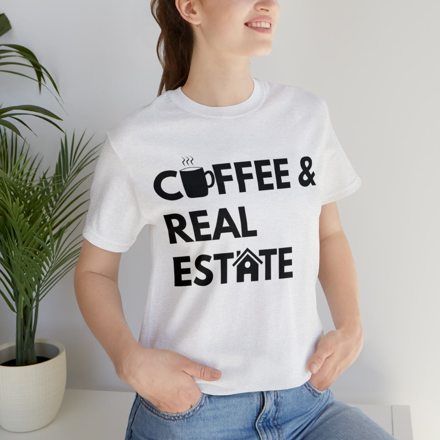 Coffee & Real Estate Icon Unisex Jersey Short Sleeve Tee