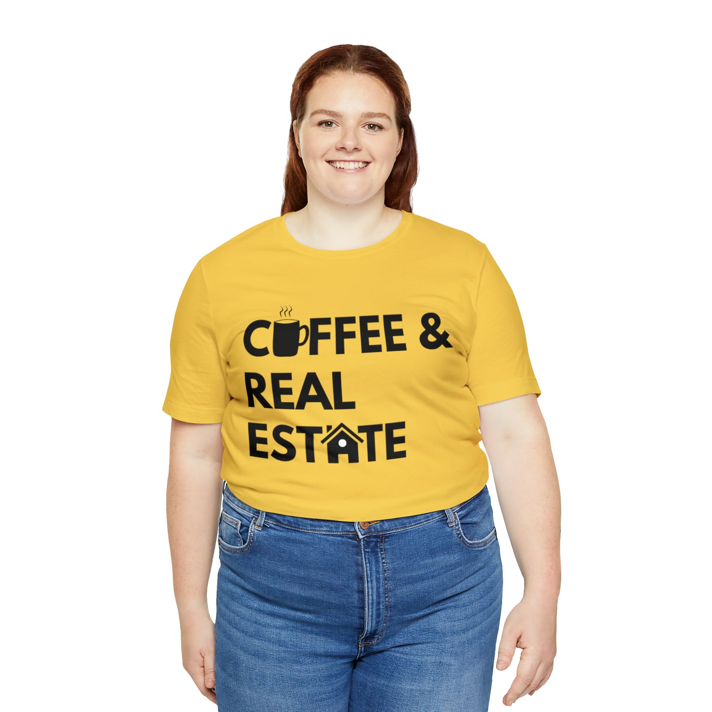 Coffee & Real Estate Icon Unisex Jersey Short Sleeve Tee