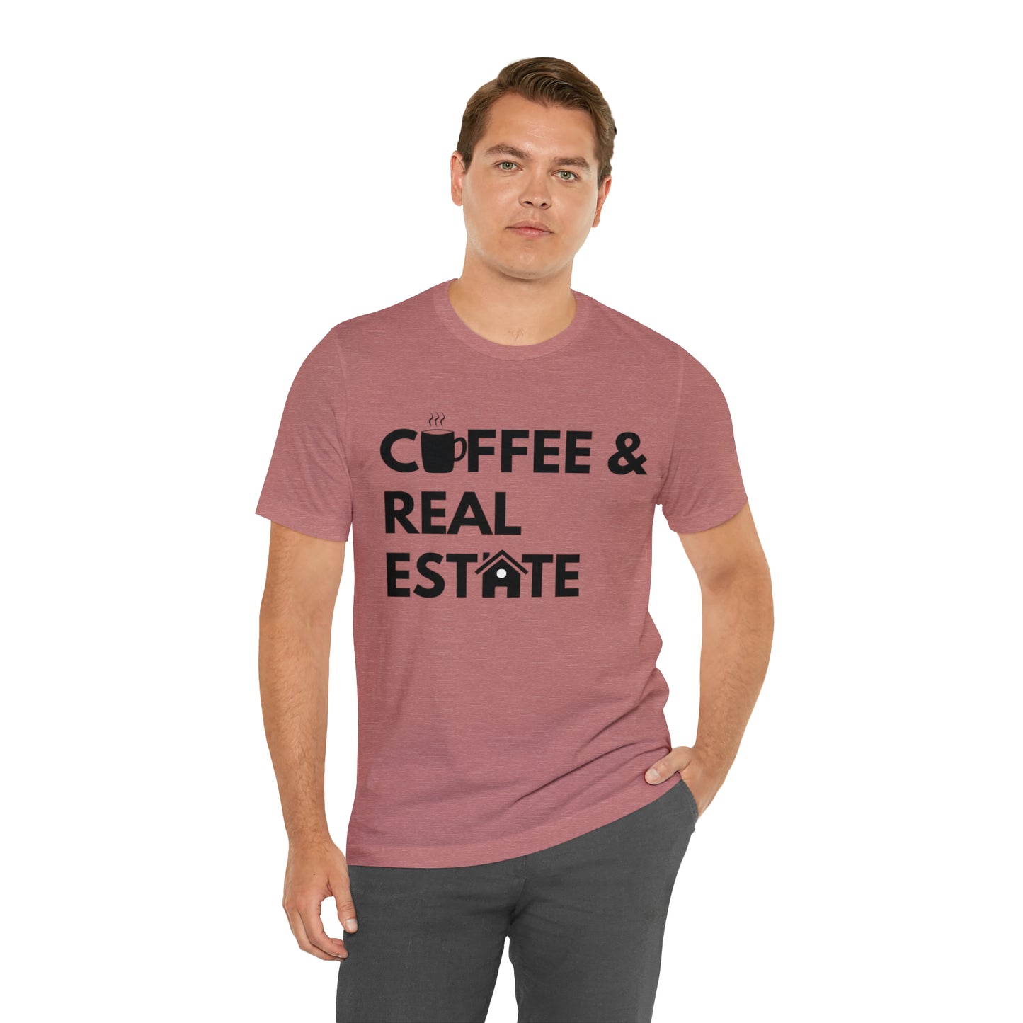 Coffee & Real Estate Icon Unisex Jersey Short Sleeve Tee