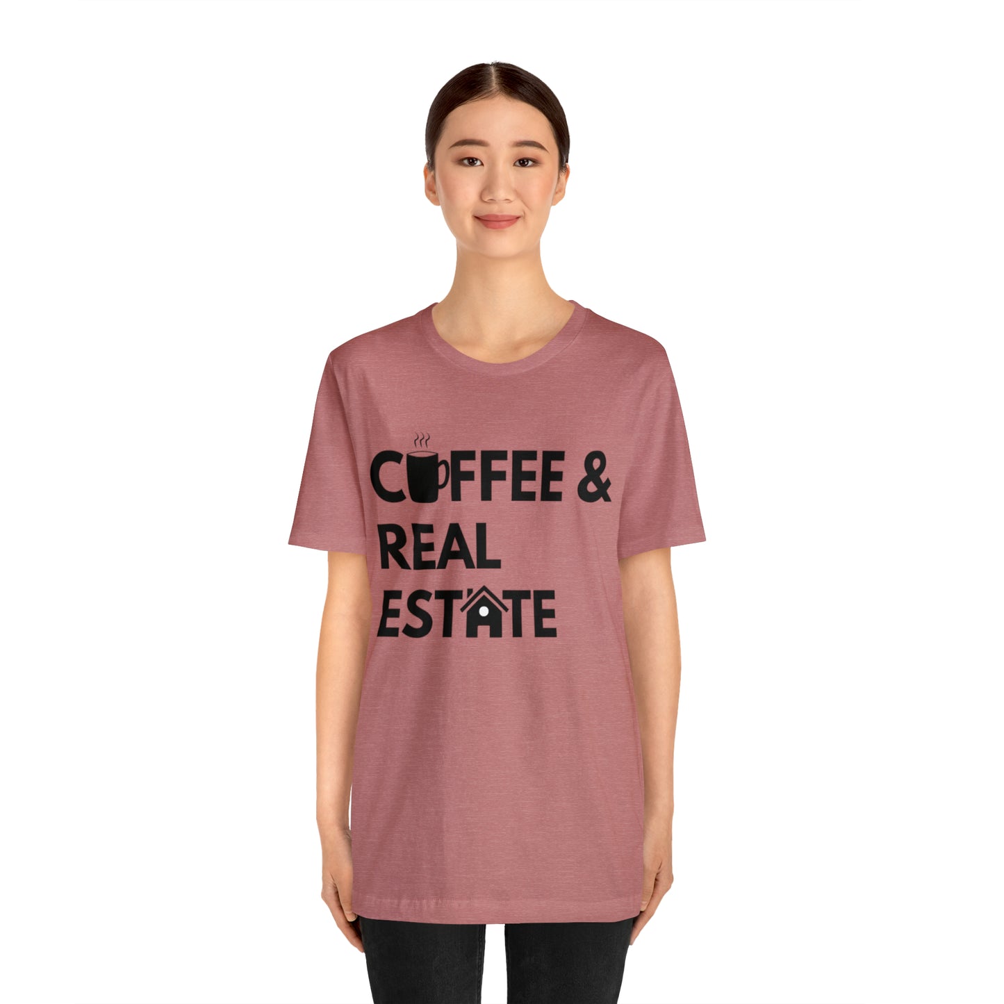 Coffee & Real Estate Icon Unisex Jersey Short Sleeve Tee