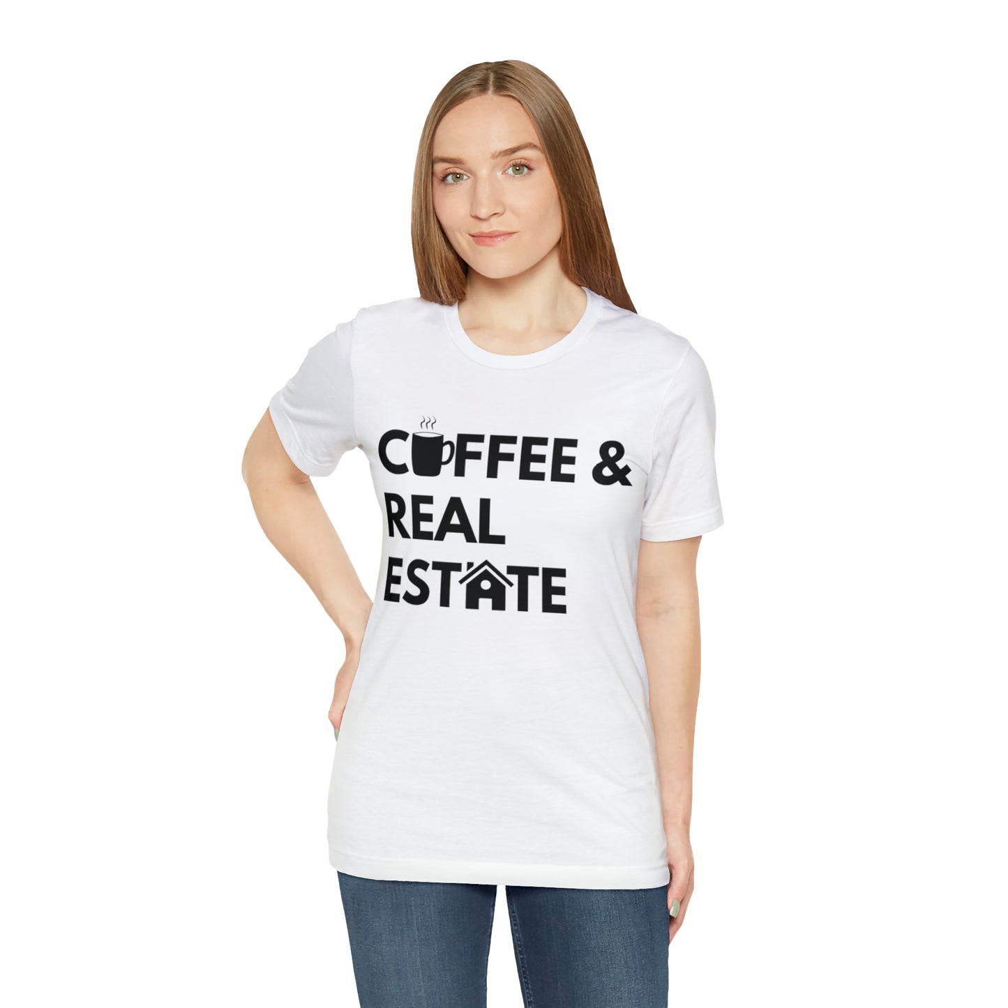 Coffee & Real Estate Icon Unisex Jersey Short Sleeve Tee