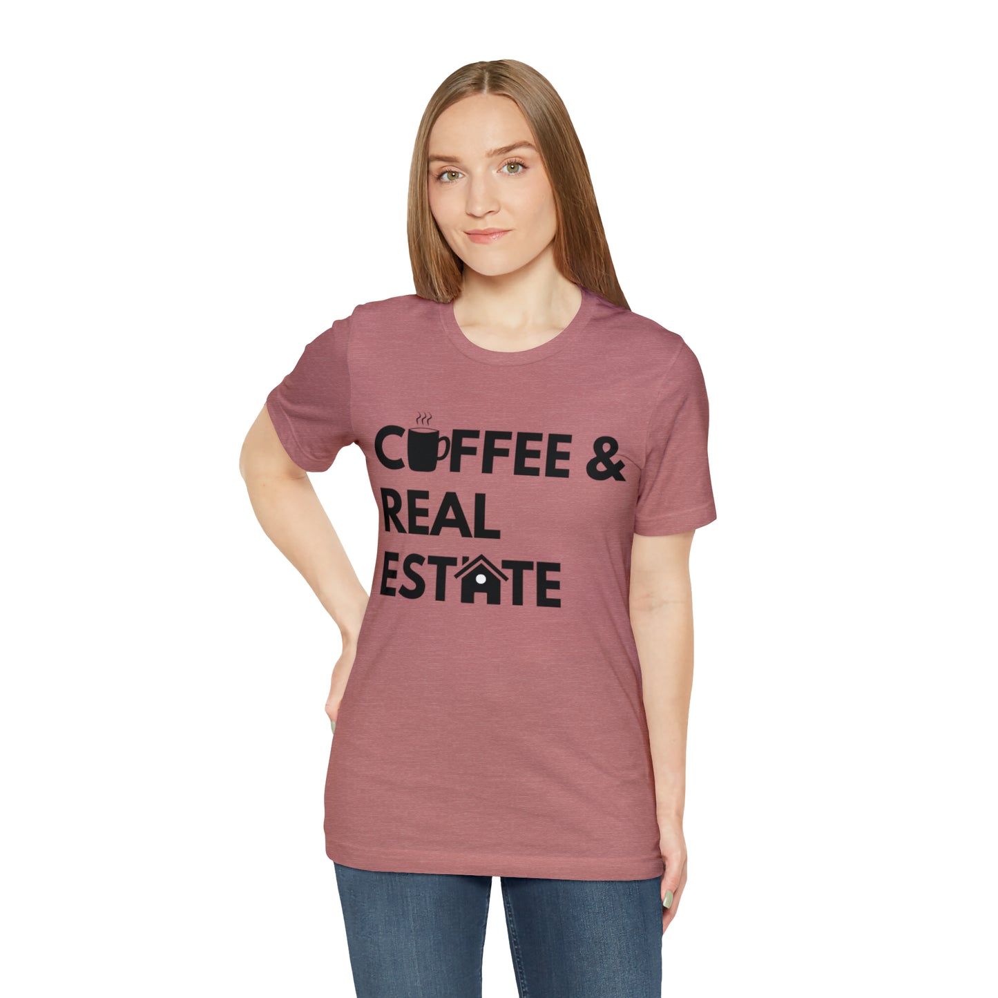 Coffee & Real Estate Icon Unisex Jersey Short Sleeve Tee