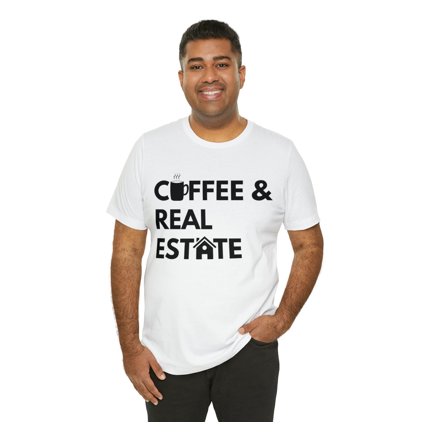 Coffee & Real Estate Icon Unisex Jersey Short Sleeve Tee