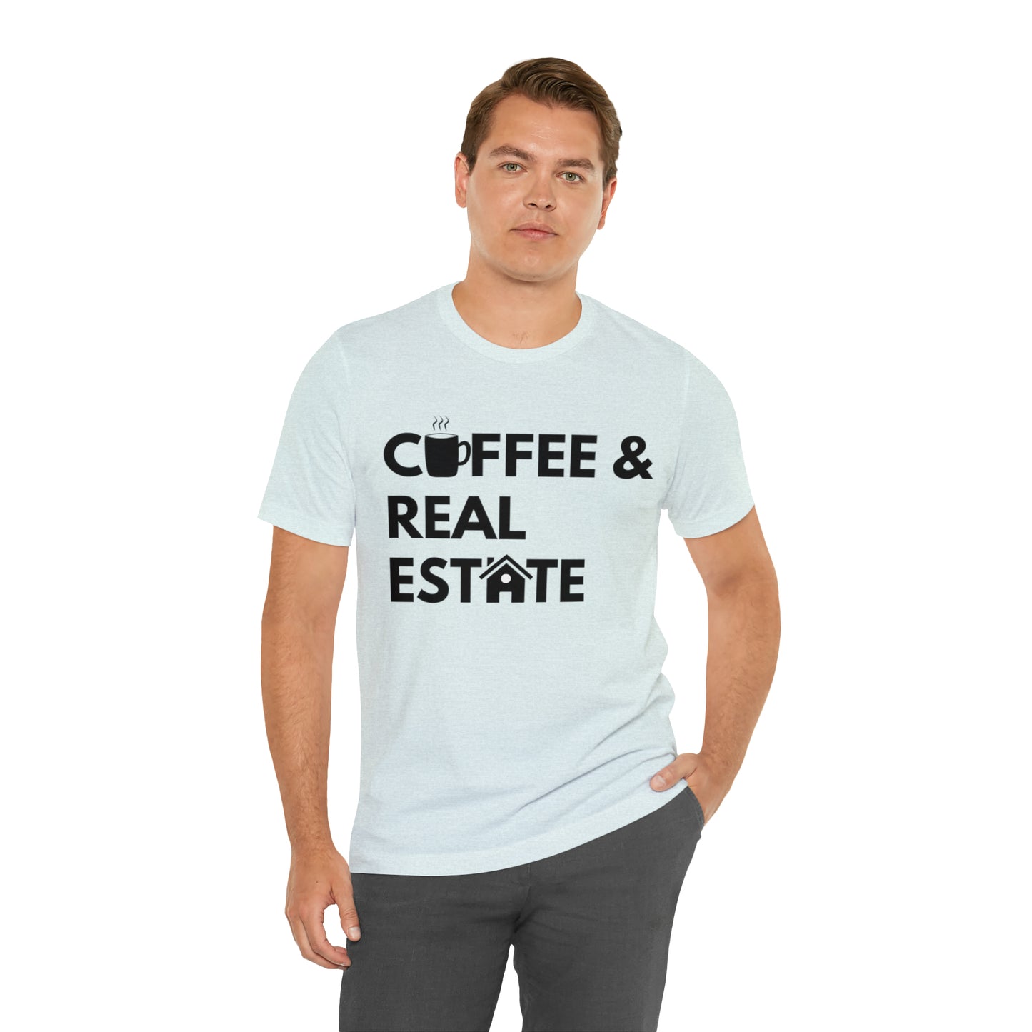 Coffee & Real Estate Icon Unisex Jersey Short Sleeve Tee