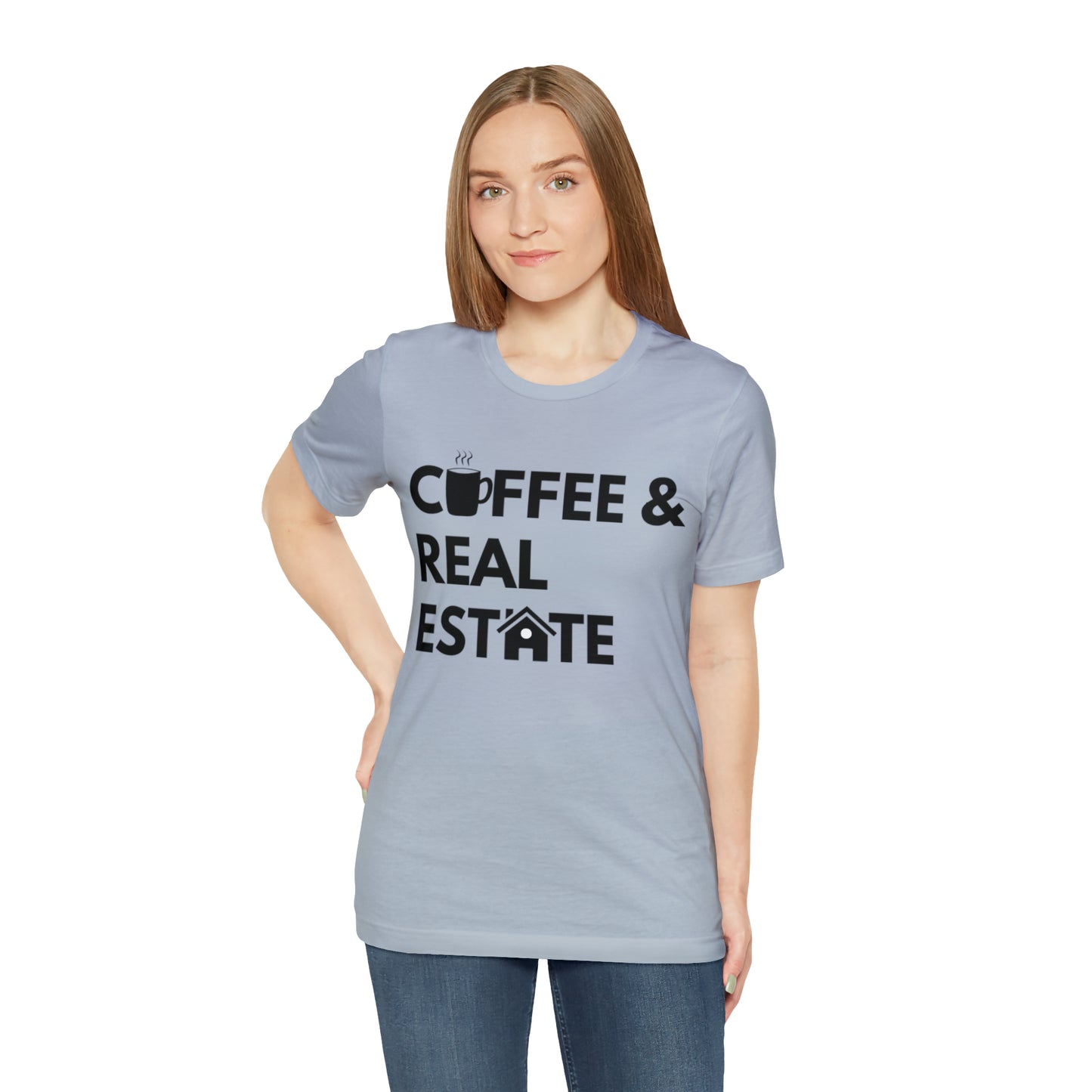 Coffee & Real Estate Icon Unisex Jersey Short Sleeve Tee