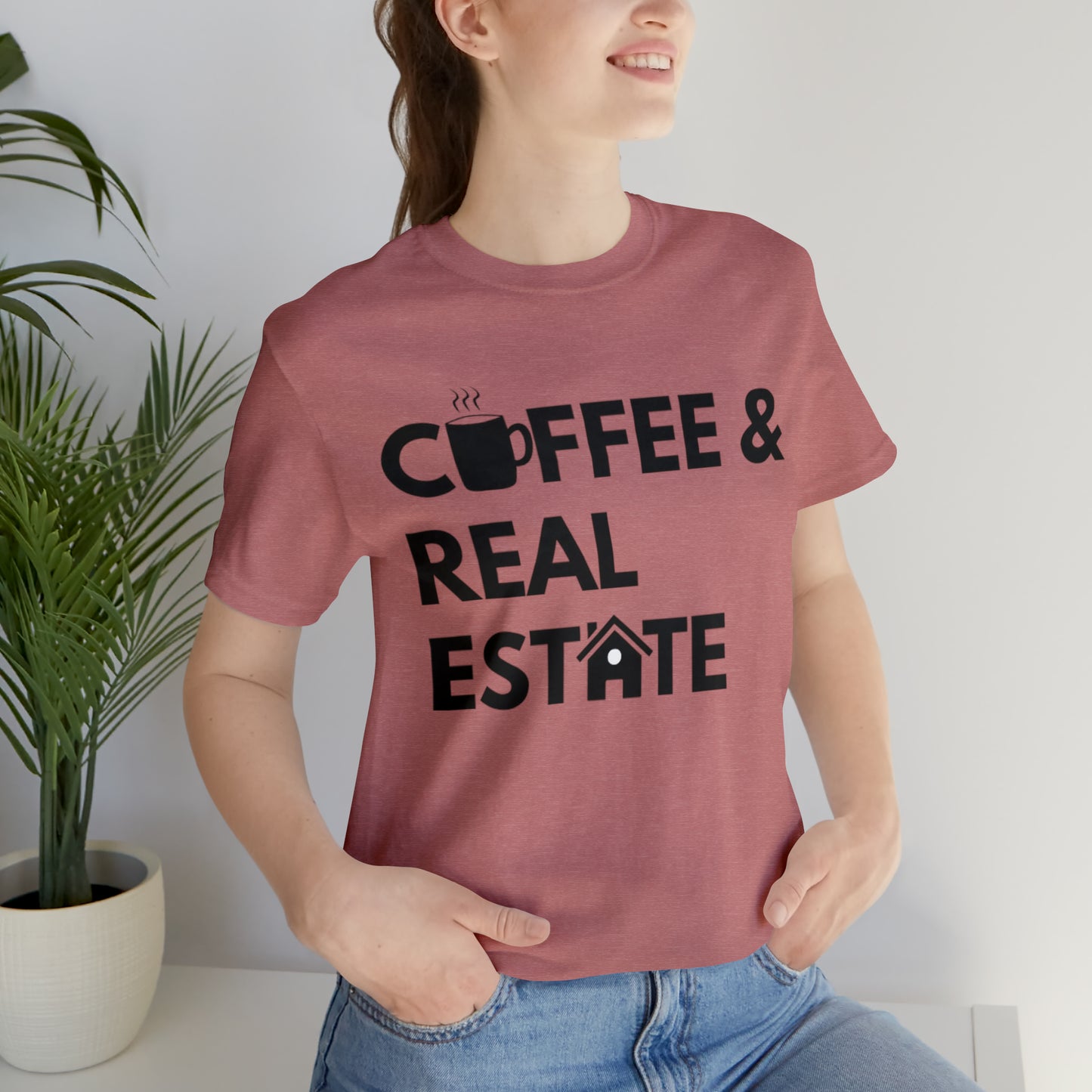 Coffee & Real Estate Icon Unisex Jersey Short Sleeve Tee