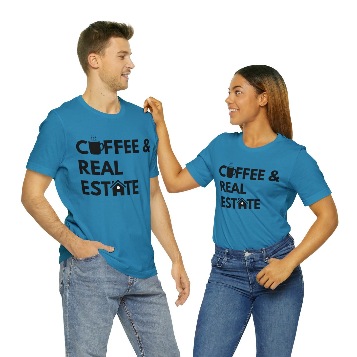 Coffee & Real Estate Icon Unisex Jersey Short Sleeve Tee