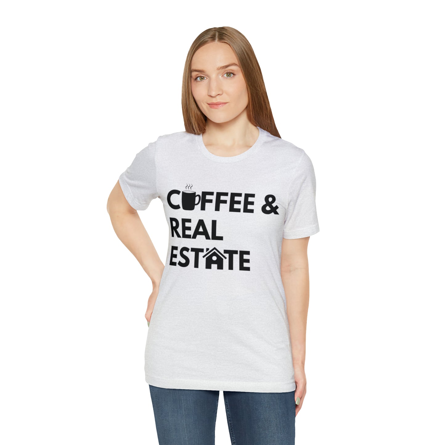 Coffee & Real Estate Icon Unisex Jersey Short Sleeve Tee