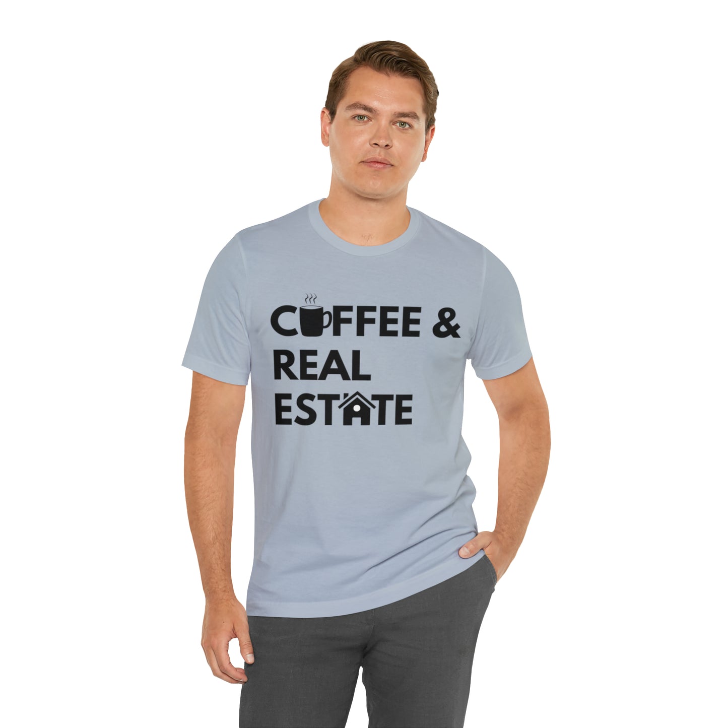 Coffee & Real Estate Icon Unisex Jersey Short Sleeve Tee