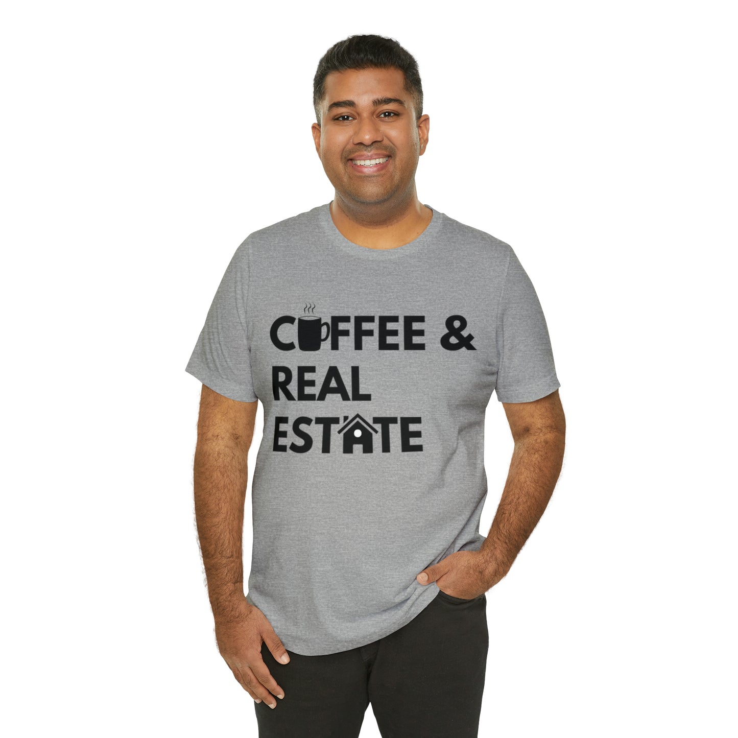 Coffee & Real Estate Icon Unisex Jersey Short Sleeve Tee