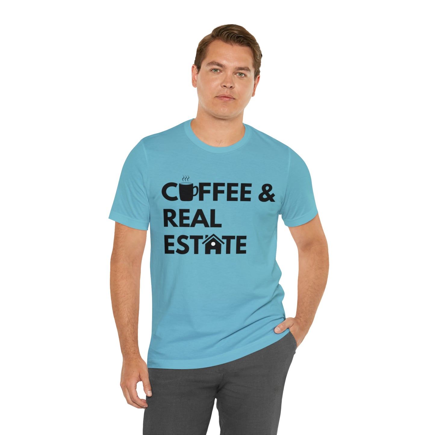 Coffee & Real Estate Icon Unisex Jersey Short Sleeve Tee