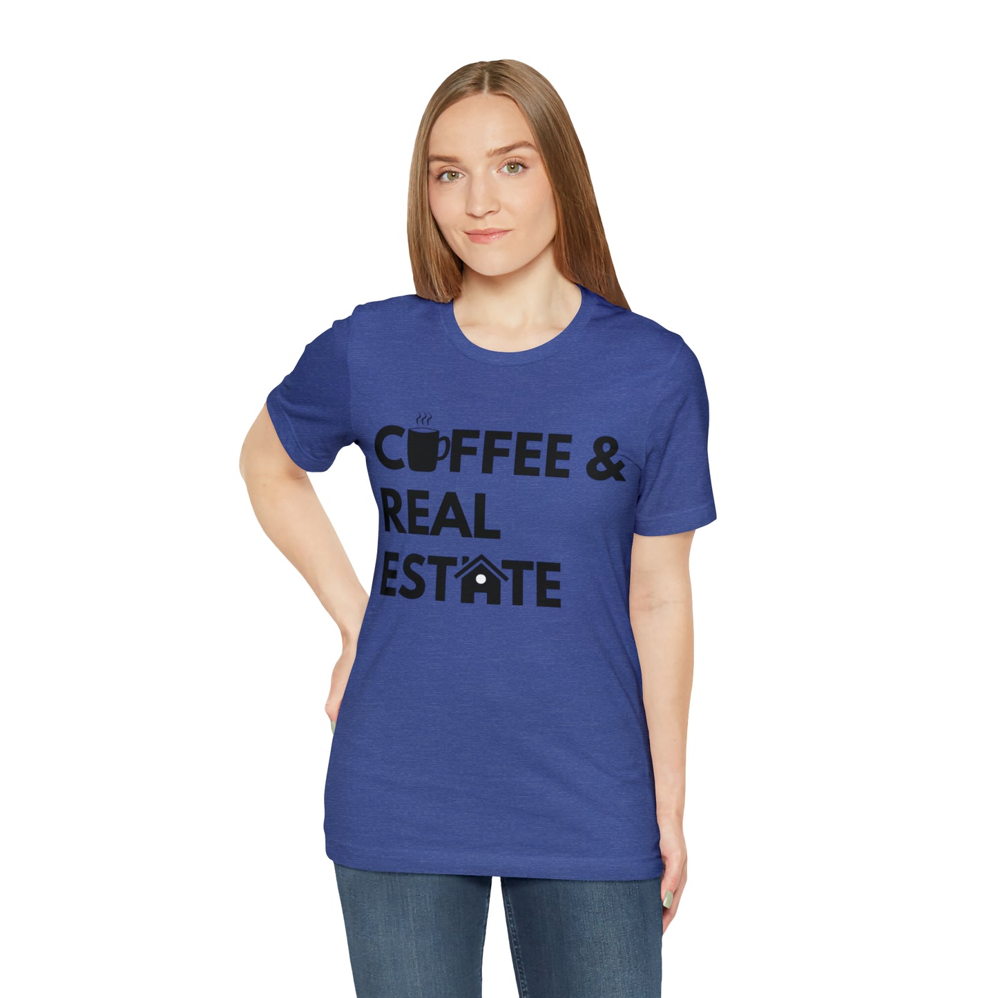 Coffee & Real Estate Icon Unisex Jersey Short Sleeve Tee