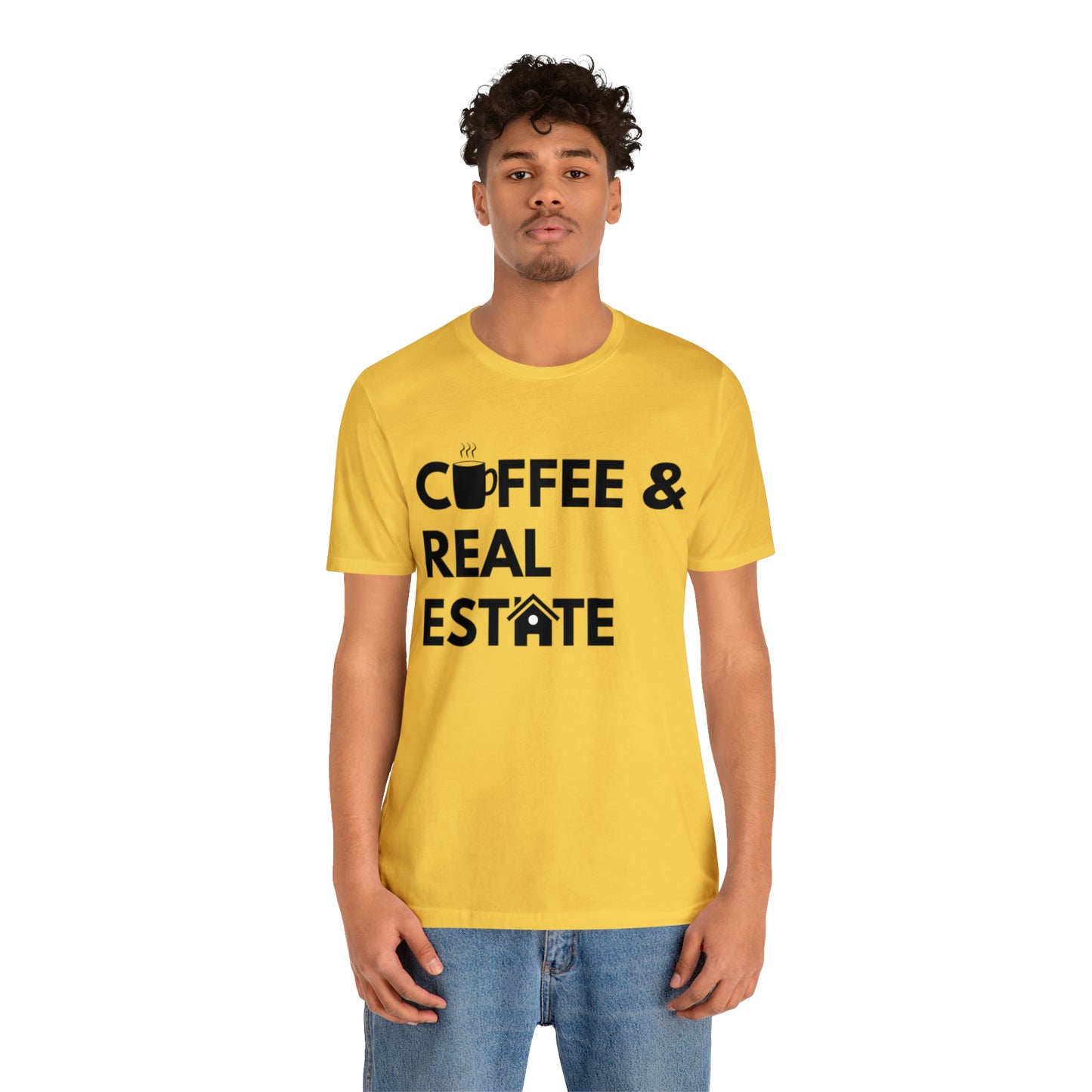 Coffee & Real Estate Icon Unisex Jersey Short Sleeve Tee