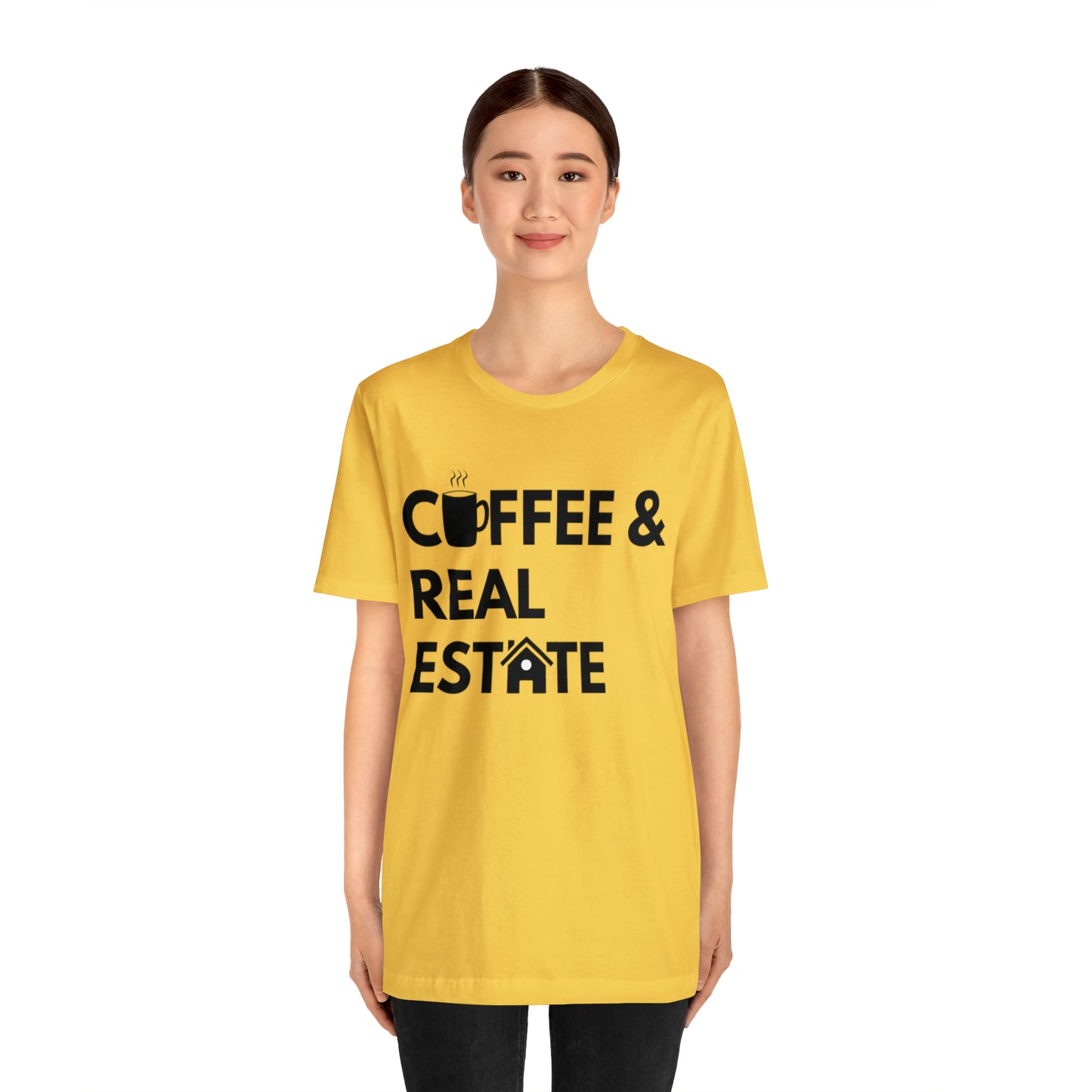 Coffee & Real Estate Icon Unisex Jersey Short Sleeve Tee