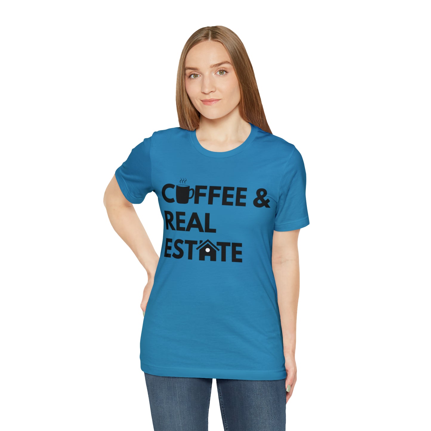 Coffee & Real Estate Icon Unisex Jersey Short Sleeve Tee