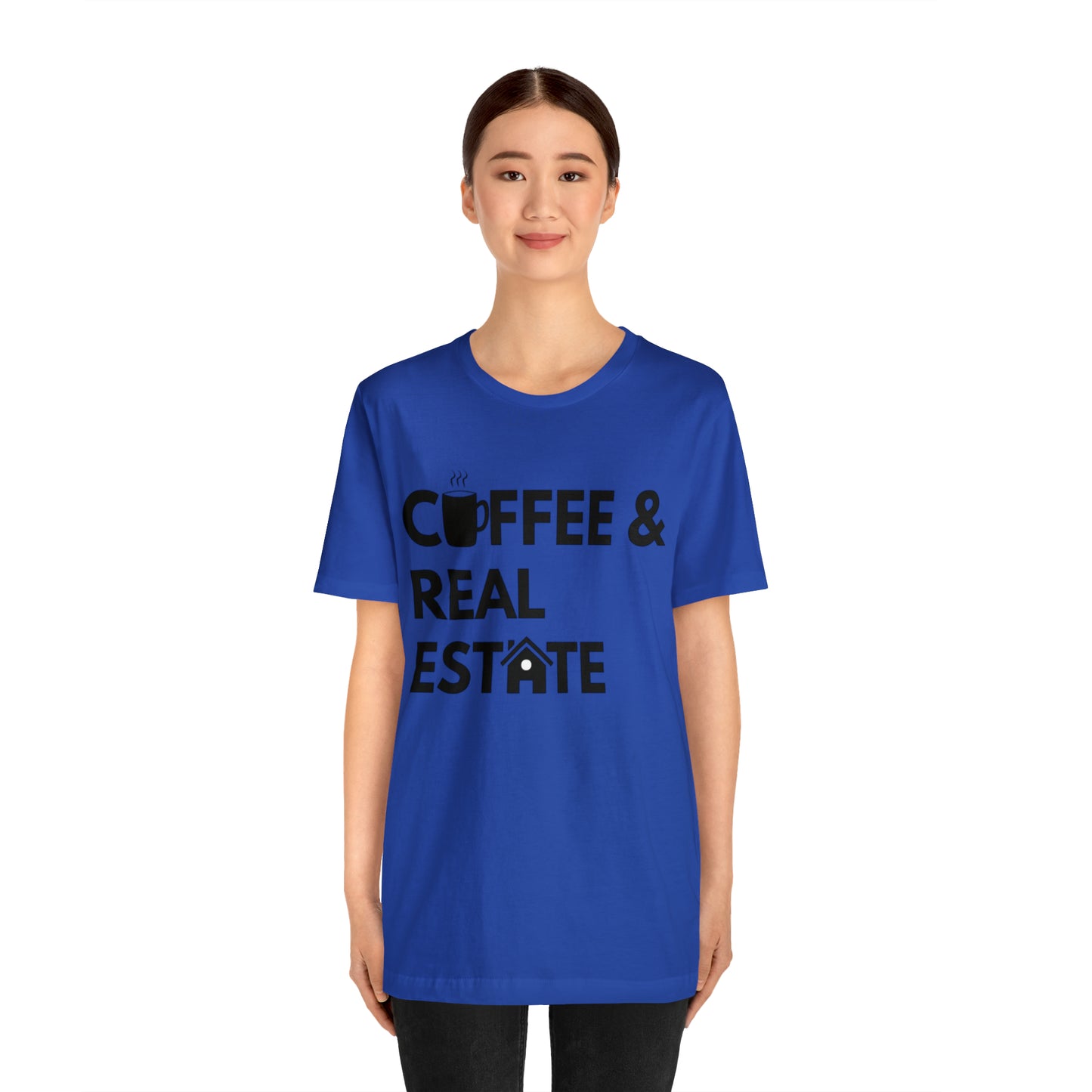 Coffee & Real Estate Icon Unisex Jersey Short Sleeve Tee