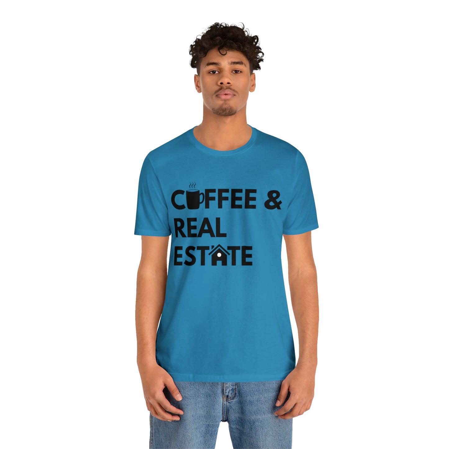 Coffee & Real Estate Icon Unisex Jersey Short Sleeve Tee