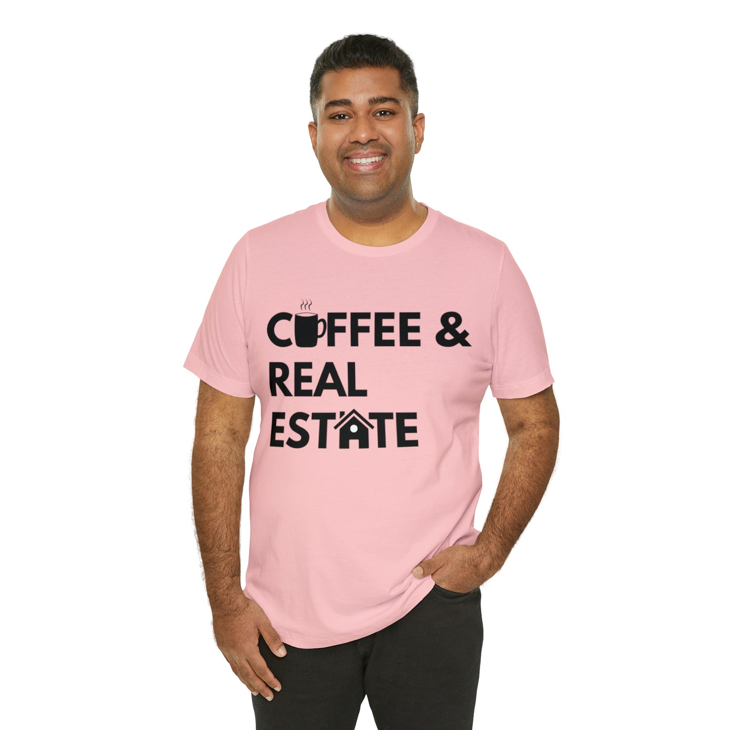 Coffee & Real Estate Icon Unisex Jersey Short Sleeve Tee