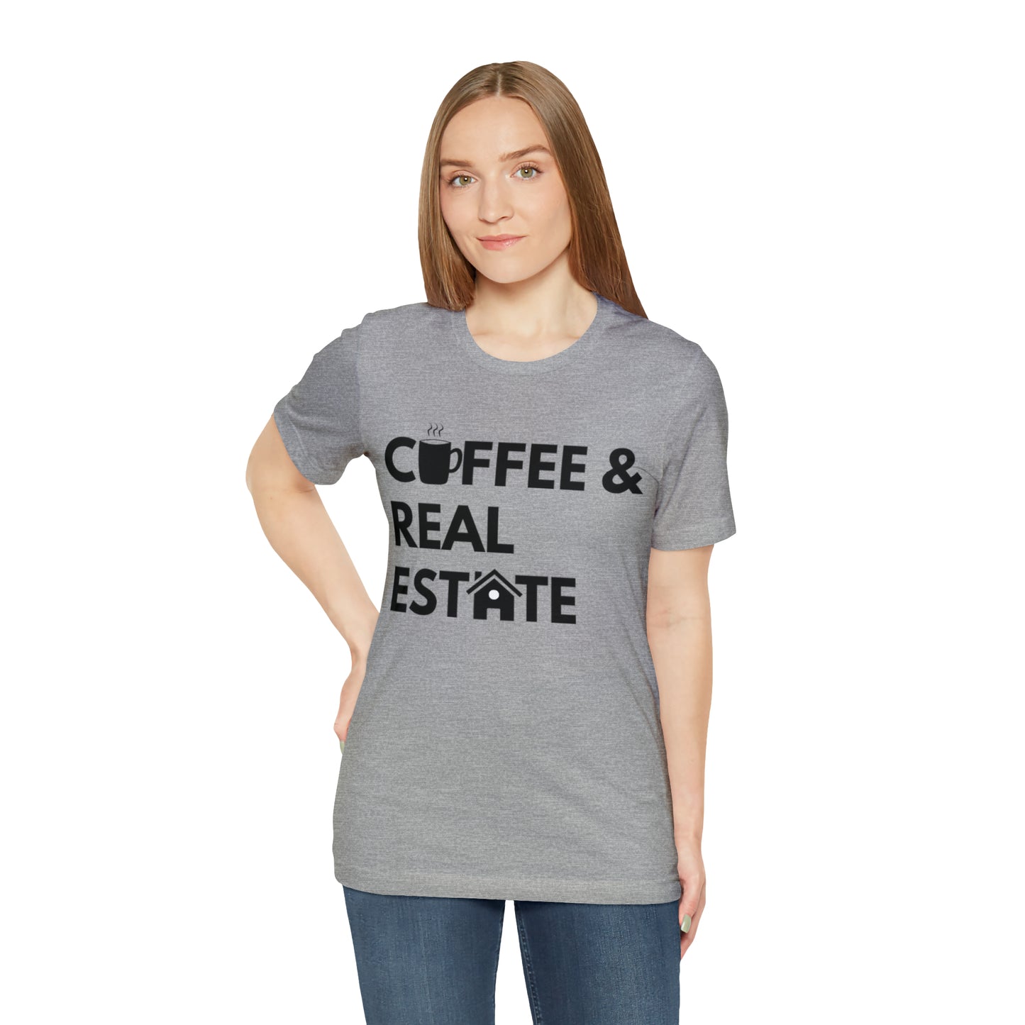 Coffee & Real Estate Icon Unisex Jersey Short Sleeve Tee