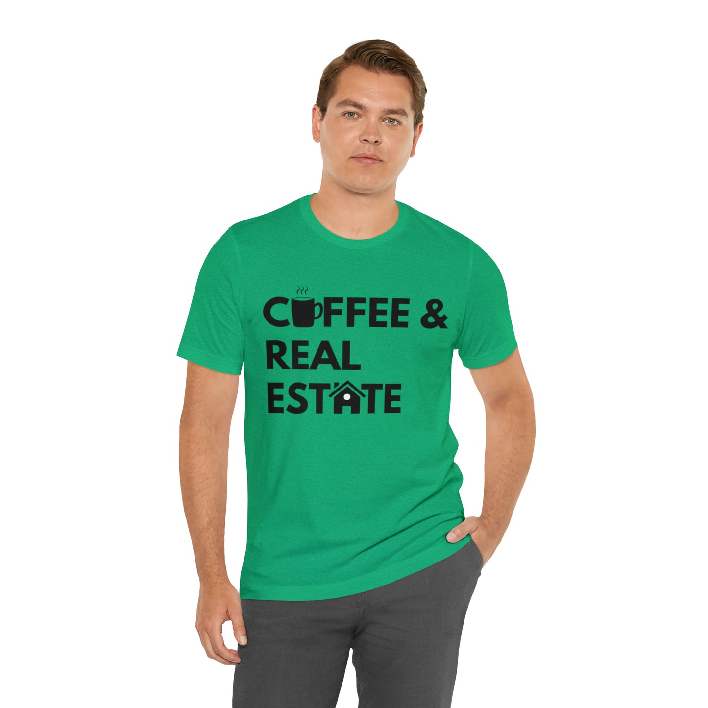 Coffee & Real Estate Icon Unisex Jersey Short Sleeve Tee