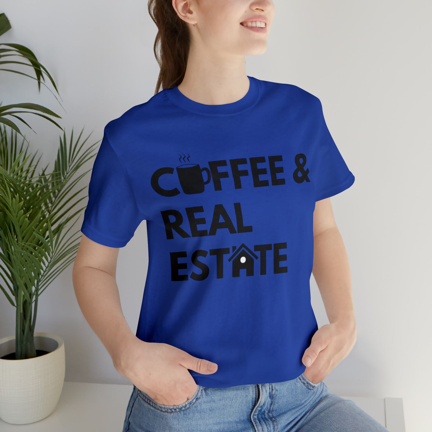 Coffee & Real Estate Icon Unisex Jersey Short Sleeve Tee