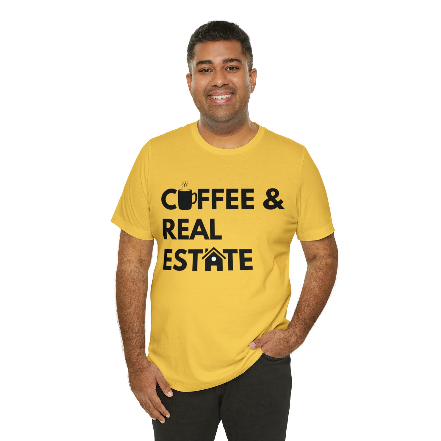 Coffee & Real Estate Icon Unisex Jersey Short Sleeve Tee